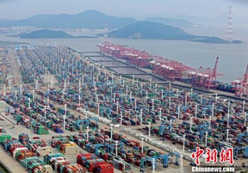 浙江寧波舟山港?！≌掠聺?攝